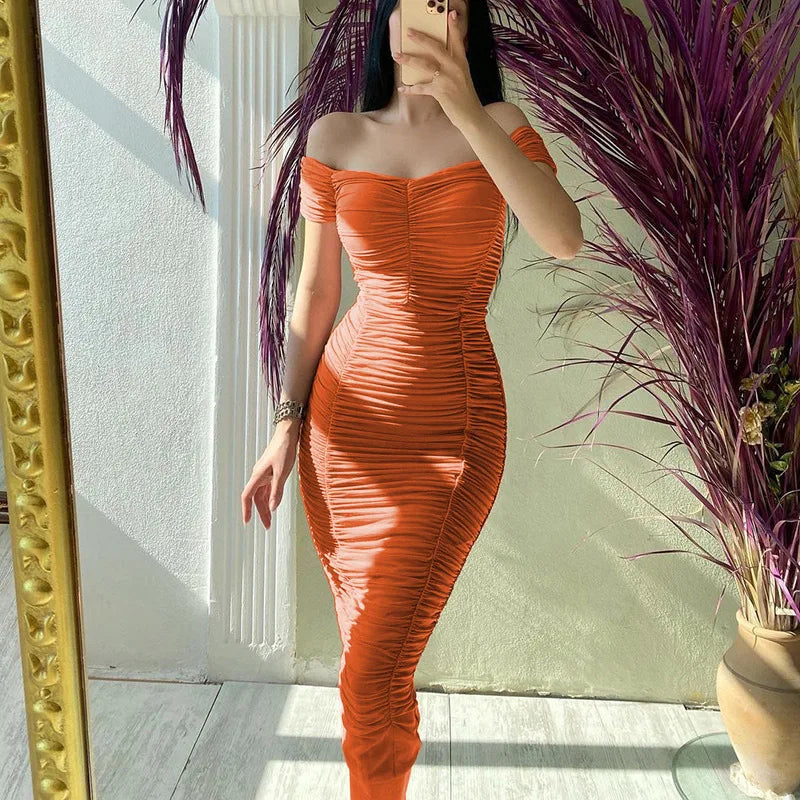 2026 New Elegant Ruffled Style Bodycon Dress (5 colors available)