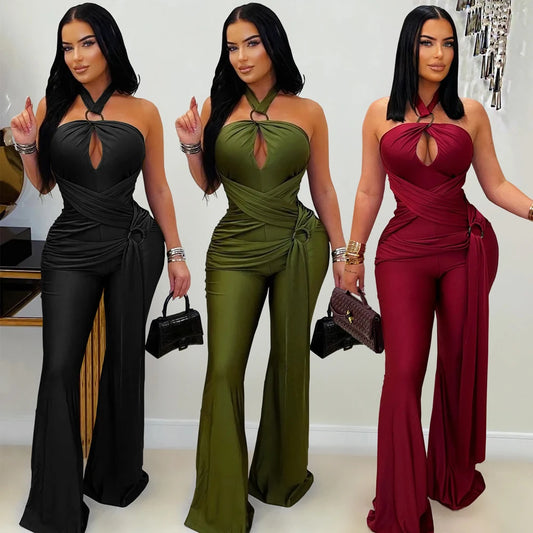 Elegant Fashion Trendy Jumpsuit Halter Style (3 colors available)