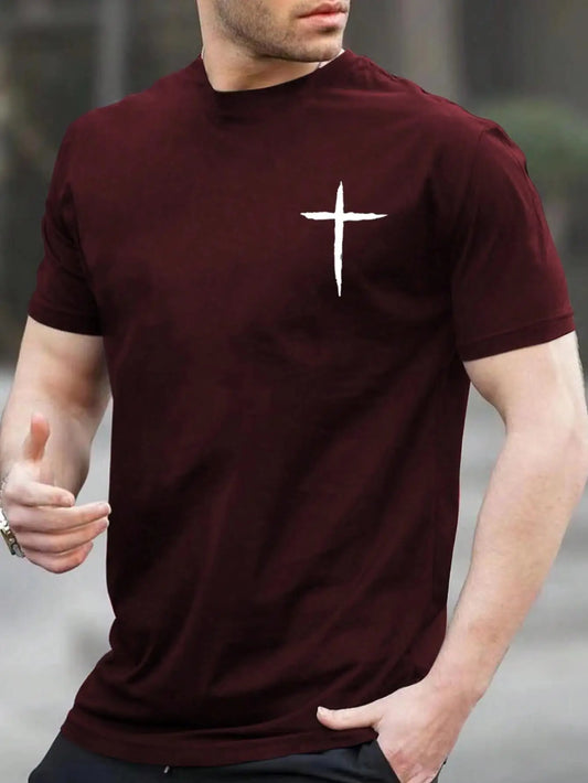 Casual T-Shirt - Simplicity Cross Print