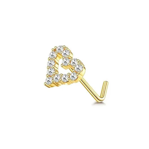 Trendy Nose Ring Heart-Shaped - Diamonds (2 styles available)