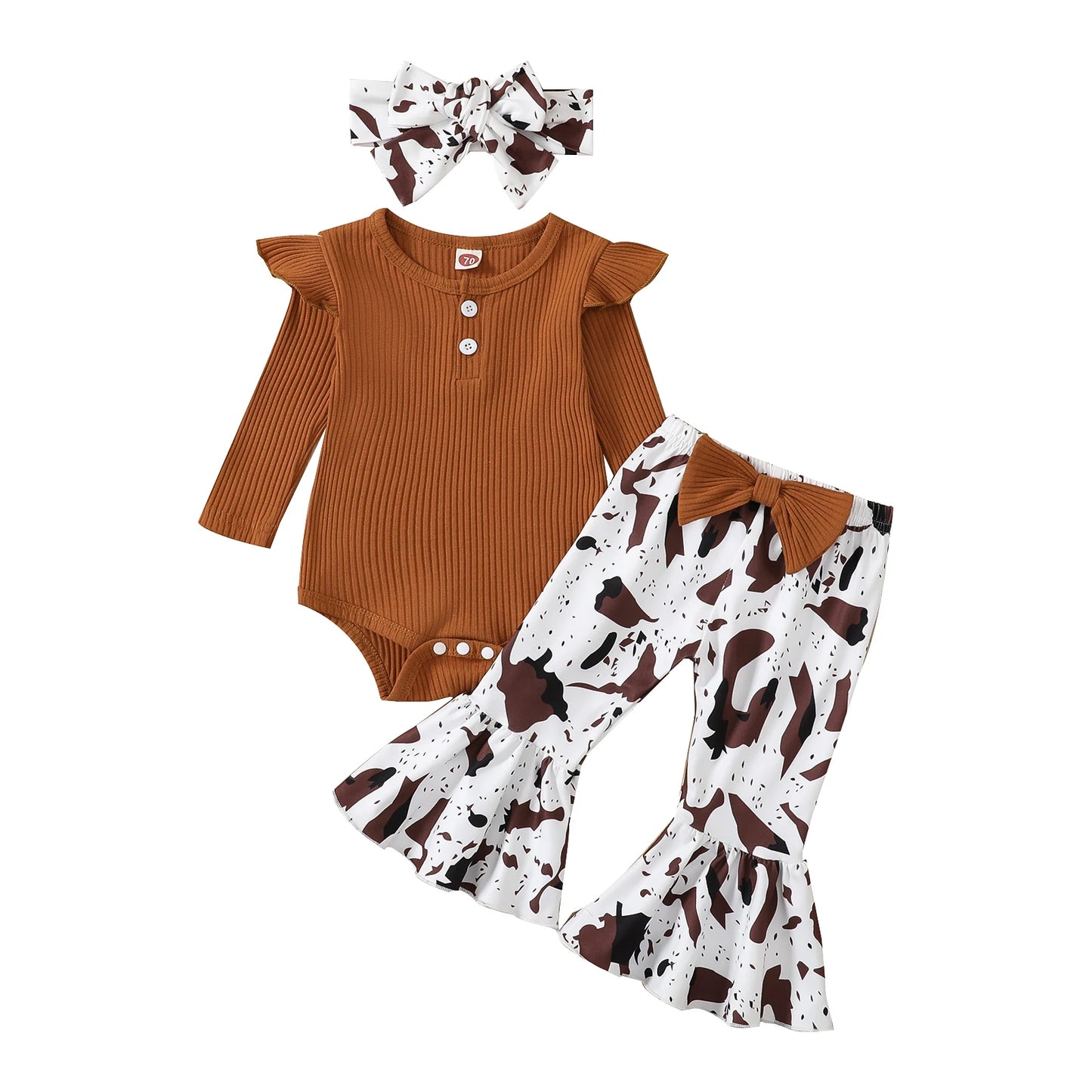 Infant/Toddler  Girl Long Sleeve Romper - Flare Pants (Newborn-12months)