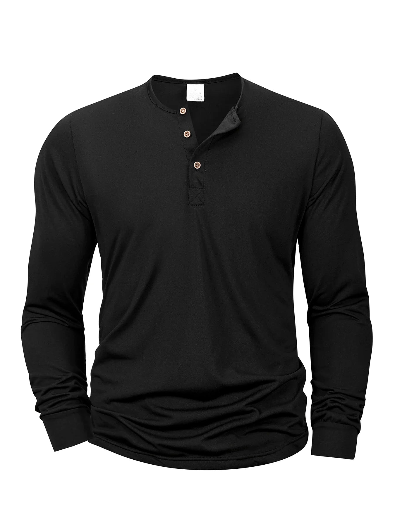 Mens Casual Long Sleeve Button Up V-Neck Shirt Comfortable Fit