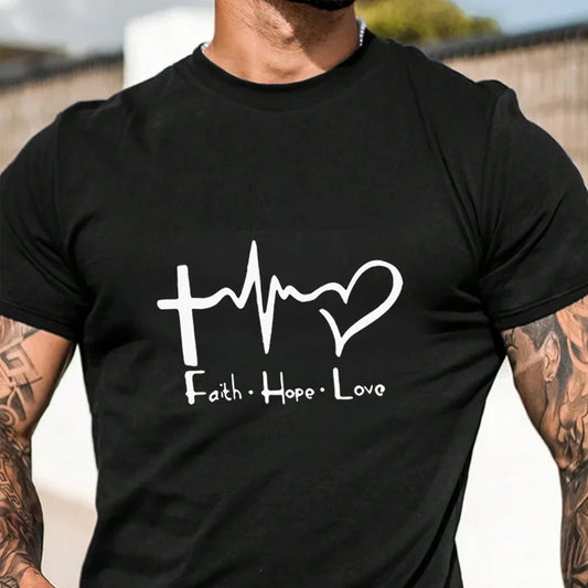 Trendy Inspirational T-Shirt "Faith-Hope-Love" (2 colors available)