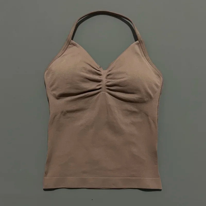 Women's Sporty Backless Halter Tank Top (30 colors available)