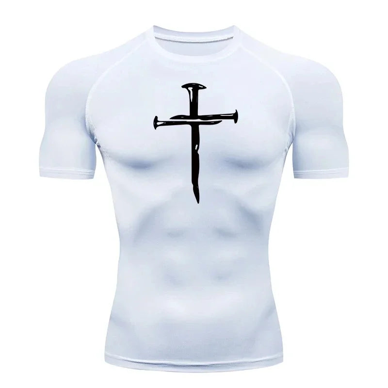 Religious Fitness T-Shirt - "Cross Nails" (5 colors available)