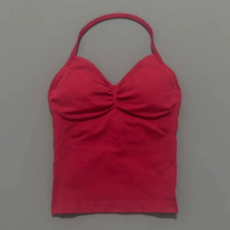 Women's Sporty Backless Halter Tank Top (30 colors available)