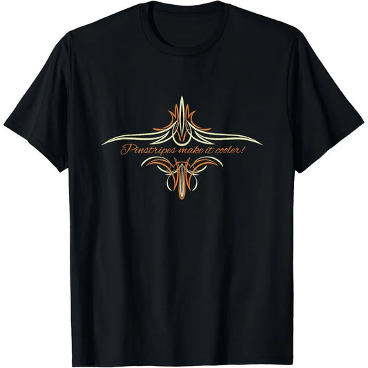 Pinstripe Pattern Graphic Tee "Pinstripes Make It Cooler"