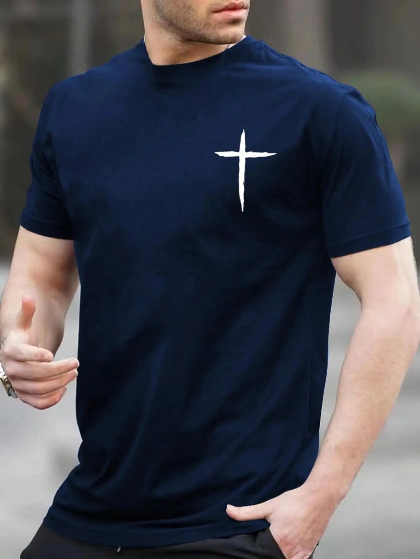 Casual T-Shirt - Simplicity Cross Print