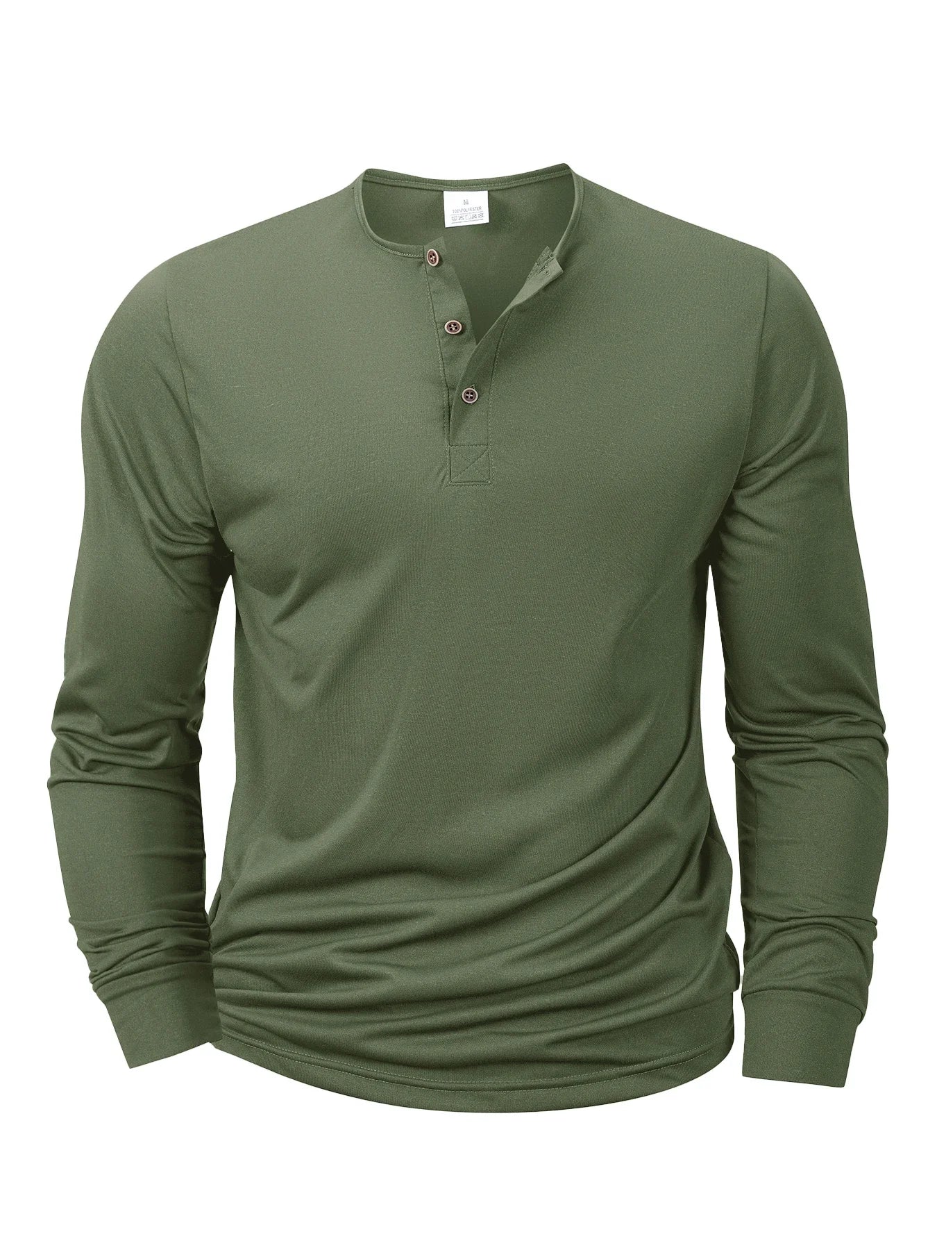 Mens Casual Long Sleeve Button Up V-Neck Shirt Comfortable Fit