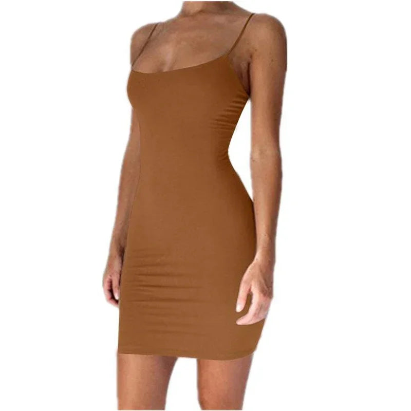 Sexy Sheath Mini Dress - Spaghetti Straps