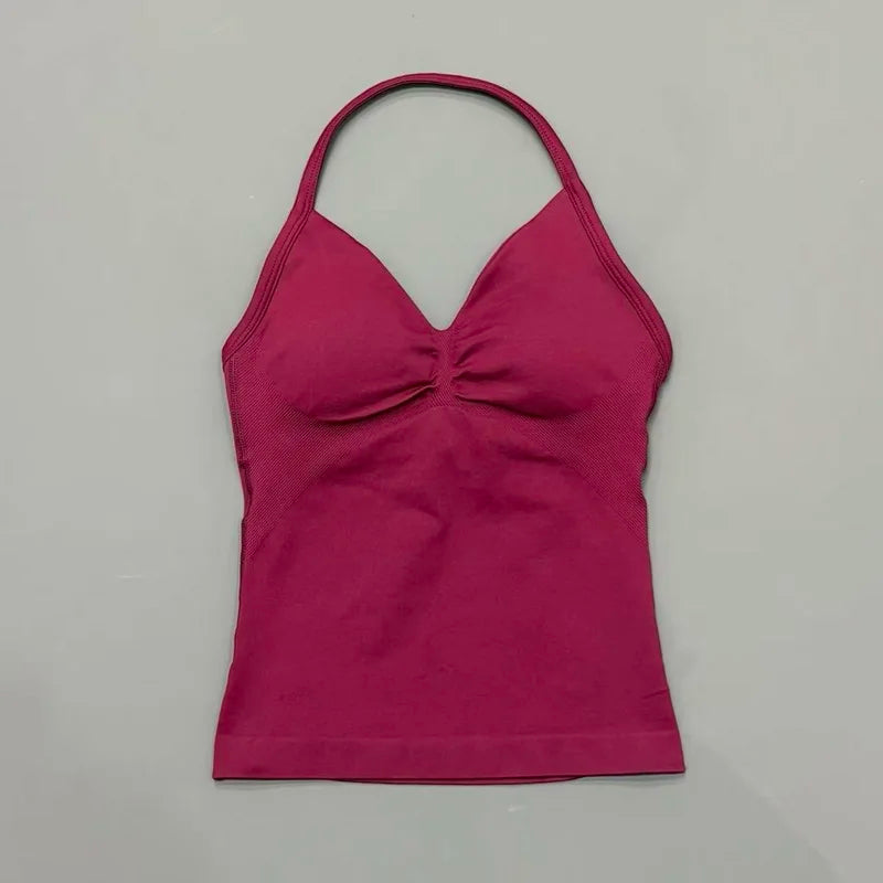 Women's Sporty Backless Halter Tank Top (30 colors available)