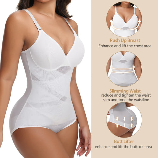 Shapewear Cross Tummy Control - Slimming Waist Bodysuit
