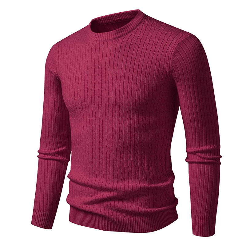 New Men's Crew-Neck Knit Sweater - Dressy or Casual (9 colors available)