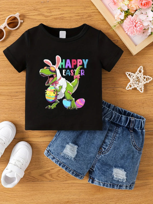 Boys/Girls Fashion T-Shirt "Happy Easter"(Shorts not included)