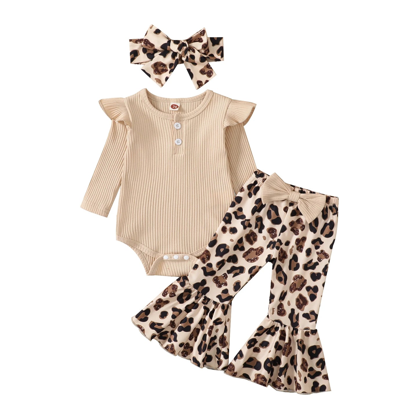 Infant/Toddler  Girl Long Sleeve Romper - Flare Pants (Newborn-12months)