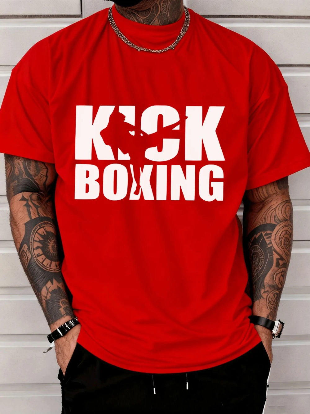 Mens Crew-Neck "Kick Boxing" T-Shirt (3 Colors available)