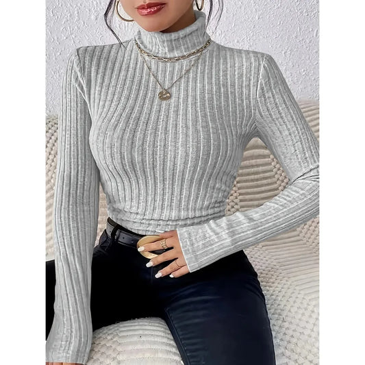 Plus Size 1XL-5XL Women's Turtleneck Top