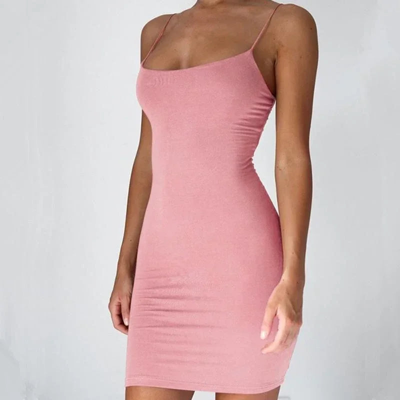 Sexy Sheath Mini Dress - Spaghetti Straps
