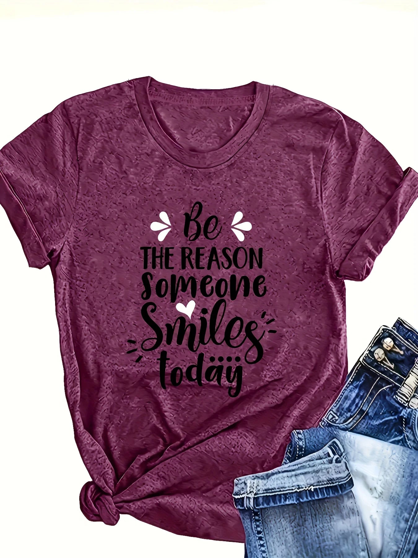 Women's Inspirational Tee - "Be The Reason Someone Smiles Today" (3 colors available)