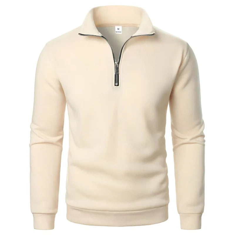 Men's Casual V-Neck Zip Up Sweater - Pullover (9 colors available)