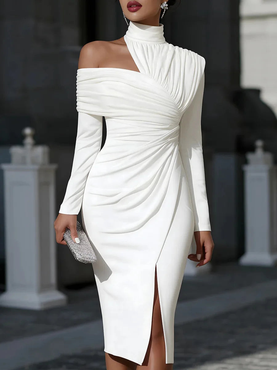 2026 Elegant Hollow Shoulder / Long Sleeve Dress - All Season (7 colors available)