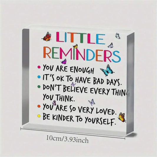 Beautiful Keepsake Block-Shaped Acrylic Decor - "Little Reminders"