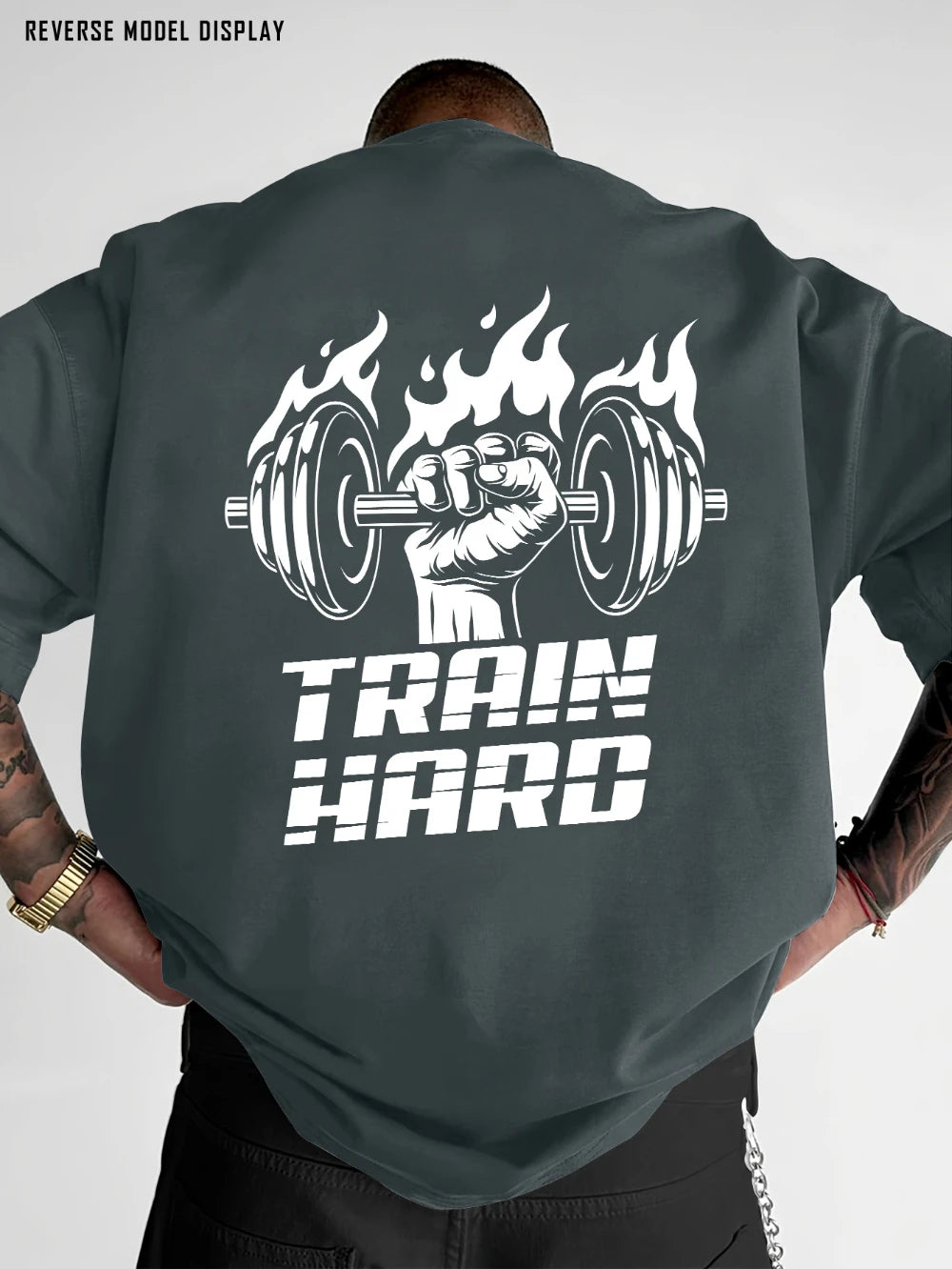 Men's Fitness Casual T-Shirt "Train Hard" (5 colors available)