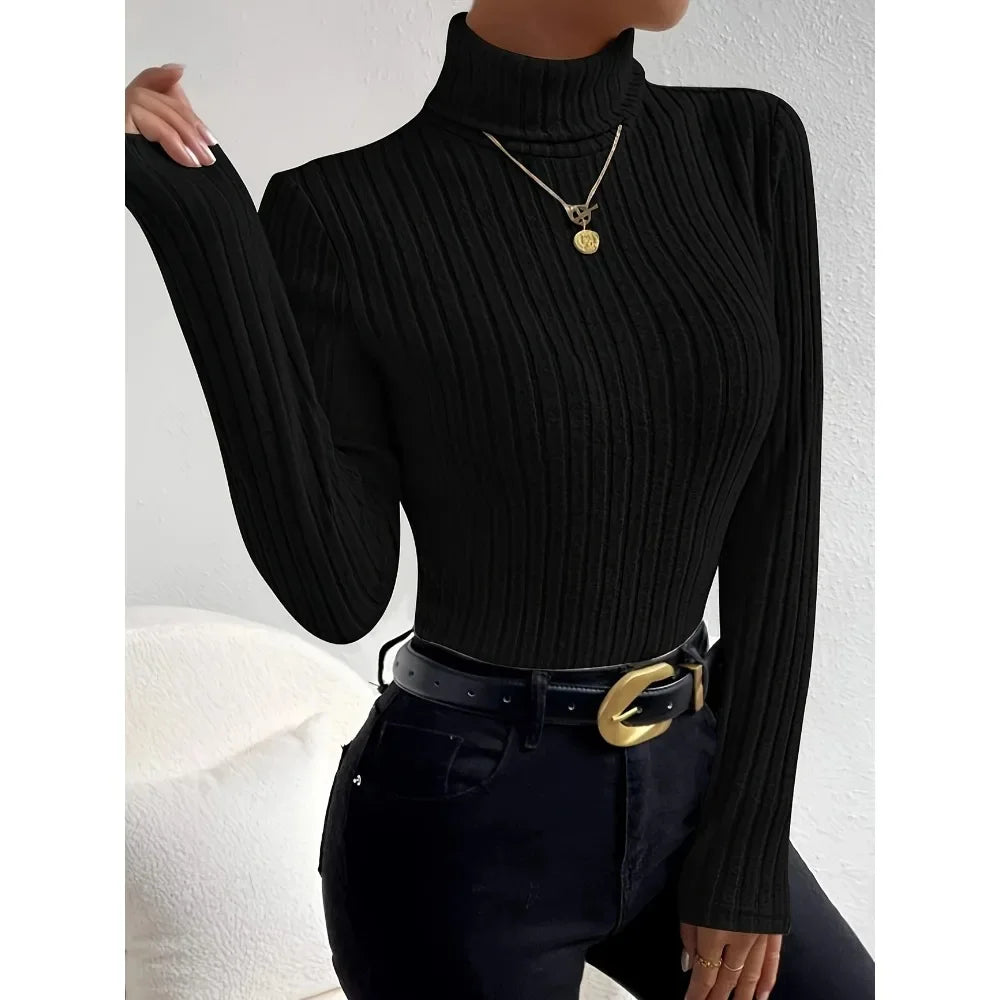 Plus Size 1XL-5XL Women's Turtleneck Top