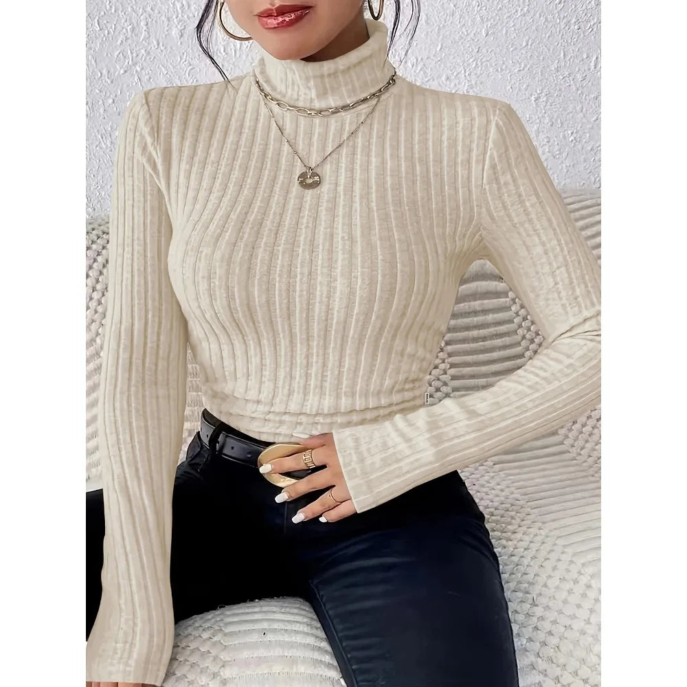 Plus Size 1XL-5XL Women's Turtleneck Top