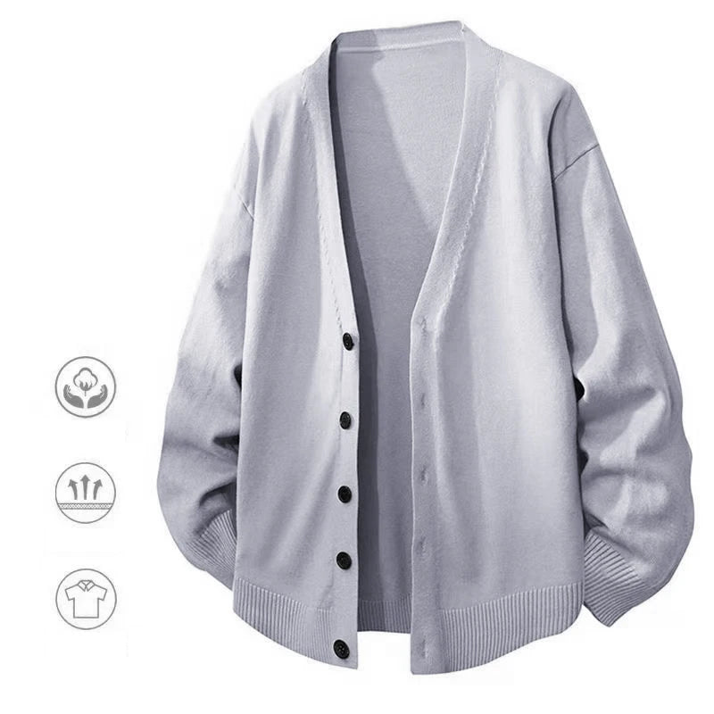 Men's V-Neck Cardigan Sweater Button Up - Casual or Dressy (9 colors available)