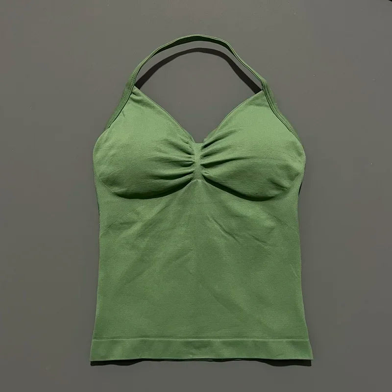 Women's Sporty Backless Halter Tank Top (30 colors available)