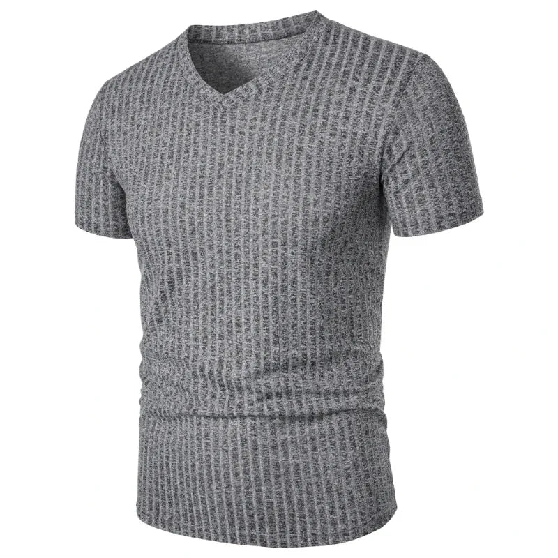 Men's V-Neck Top - Short Sleeve Stretch - Casual or Dressy (7 colors available)