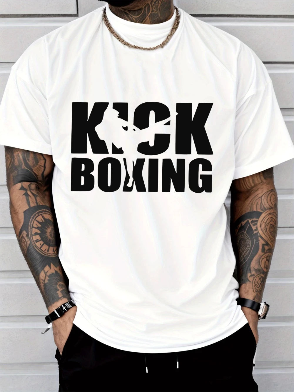 Mens Crew-Neck "Kick Boxing" T-Shirt (3 Colors available)