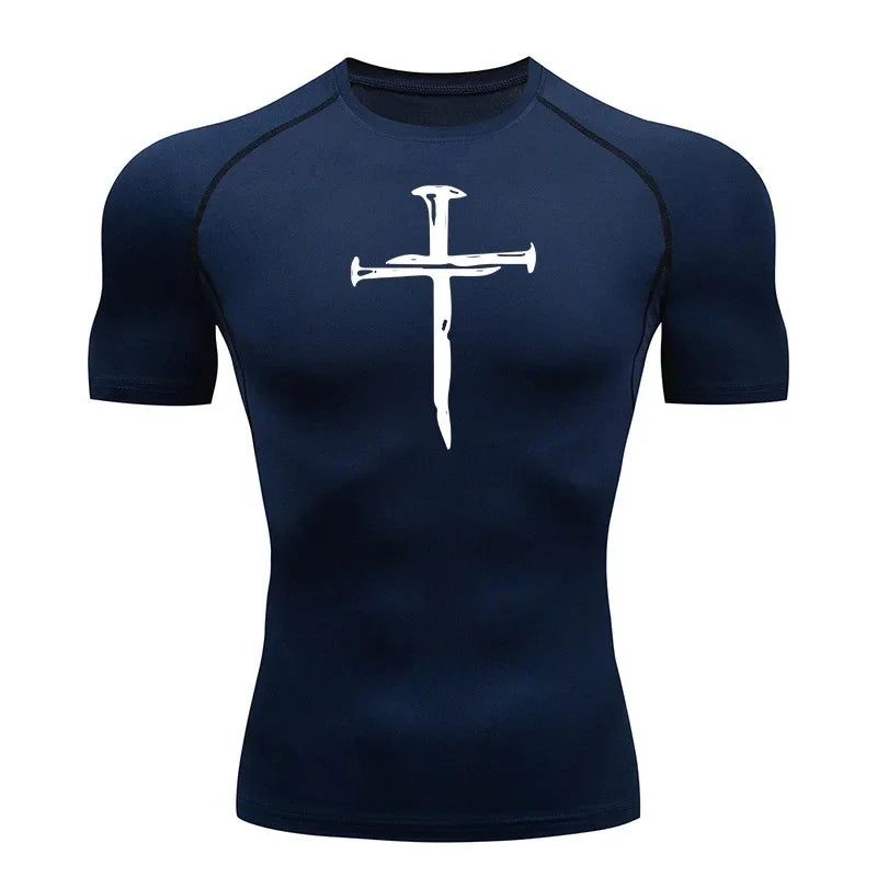 Religious Fitness T-Shirt - "Cross Nails" (5 colors available)