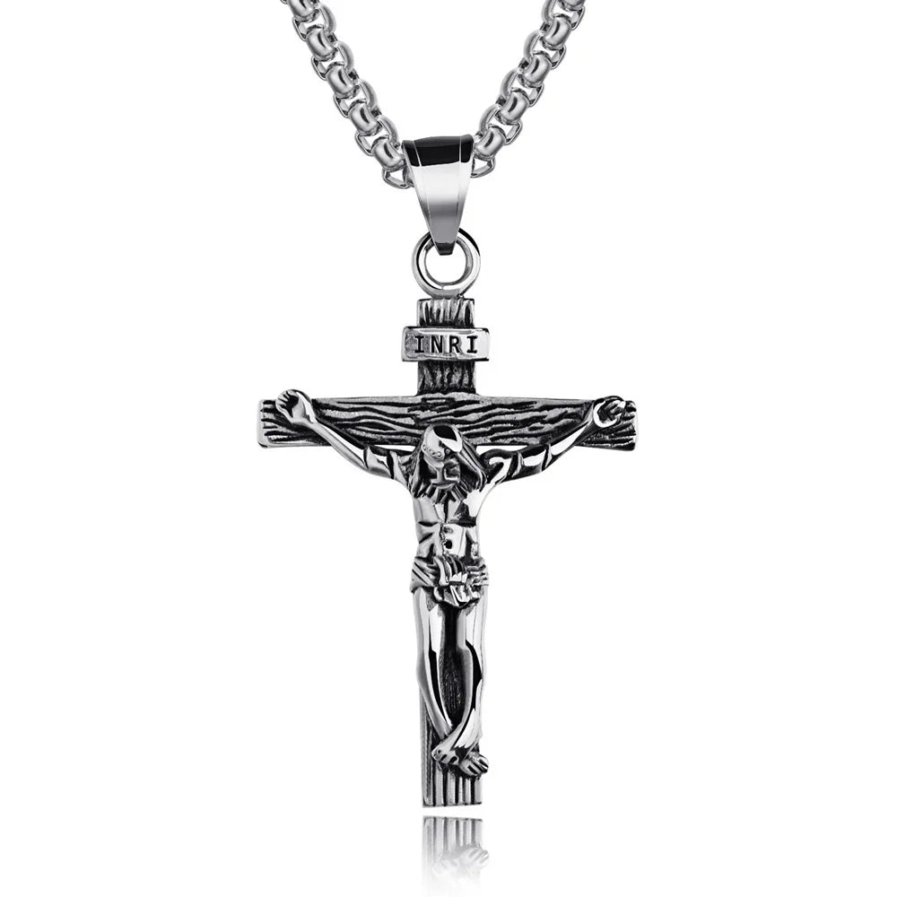 Faith - Crucifix Pendant w/24" Box Link Style Necklace