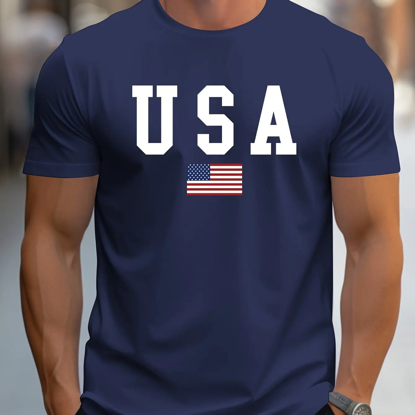 Casual T-shirt - USA & Flag