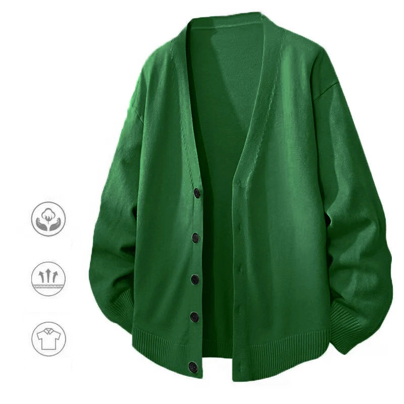 Men's V-Neck Cardigan Sweater Button Up - Casual or Dressy (9 colors available)