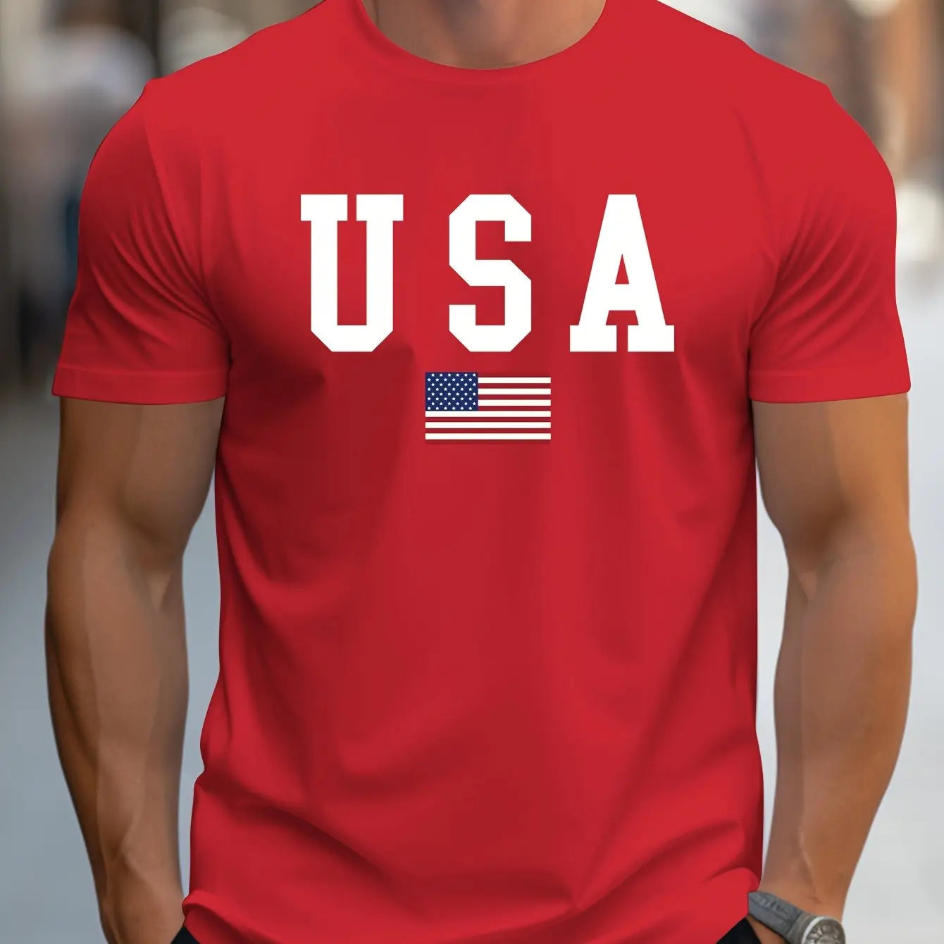 Casual T-shirt - USA & Flag