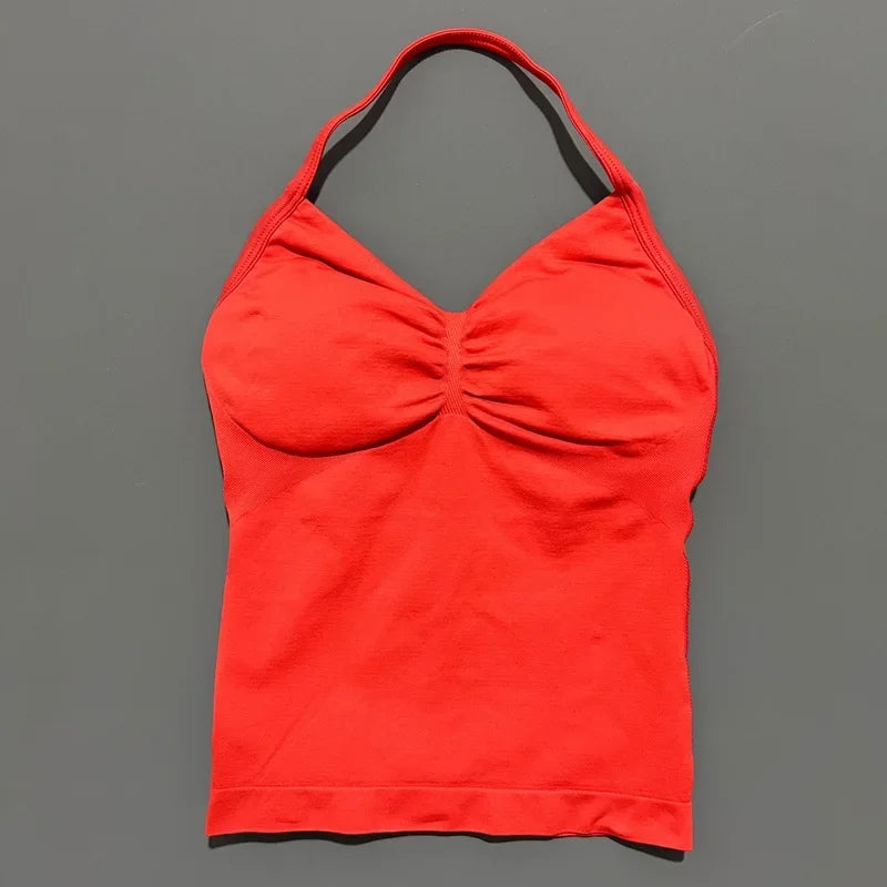 Women's Sporty Backless Halter Tank Top (30 colors available)
