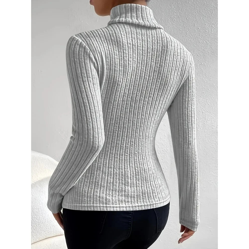 Plus Size 1XL-5XL Women's Turtleneck Top