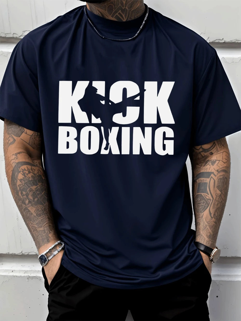 Mens Crew-Neck "Kick Boxing" T-Shirt (3 Colors available)
