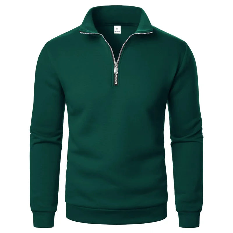 Men's Casual V-Neck Zip Up Sweater - Pullover (9 colors available)