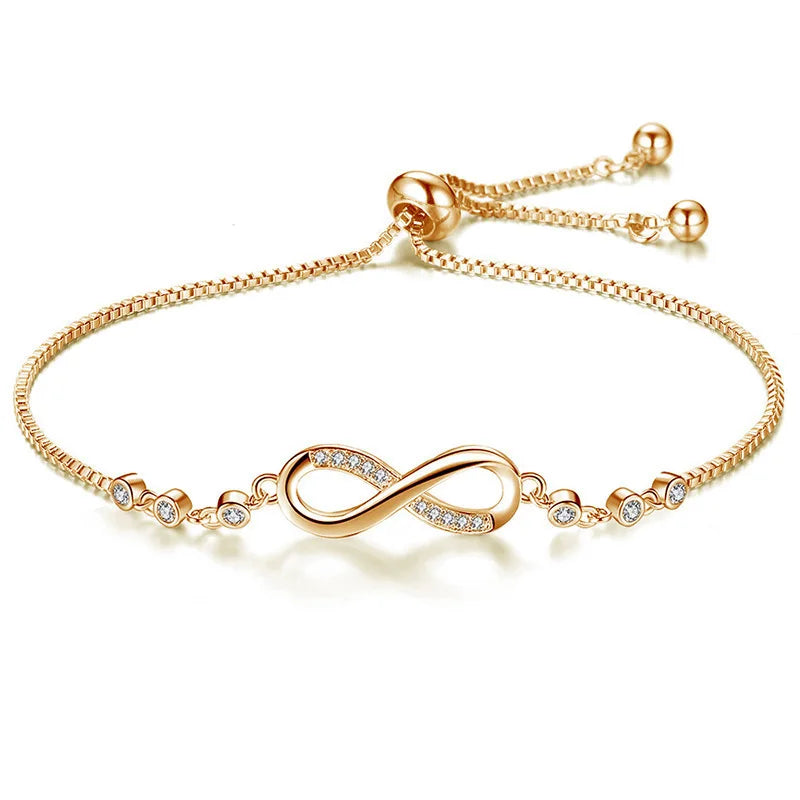 Endless Love Infinity Bracelet Adjustable - Stainless Steel (gold, rose gold & silver available)