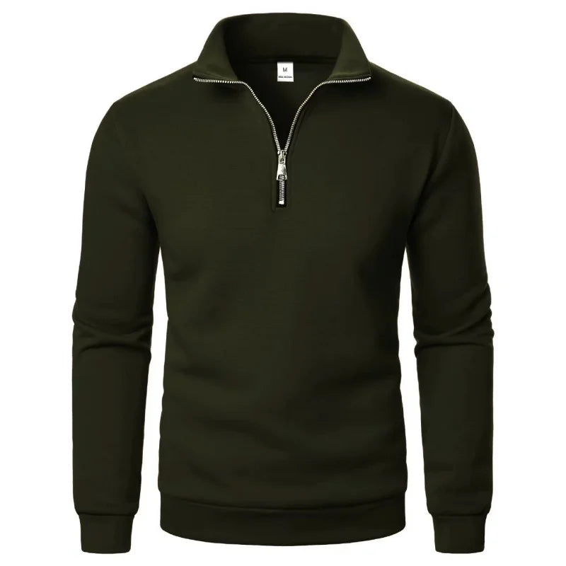 Men's Casual V-Neck Zip Up Sweater - Pullover (9 colors available)