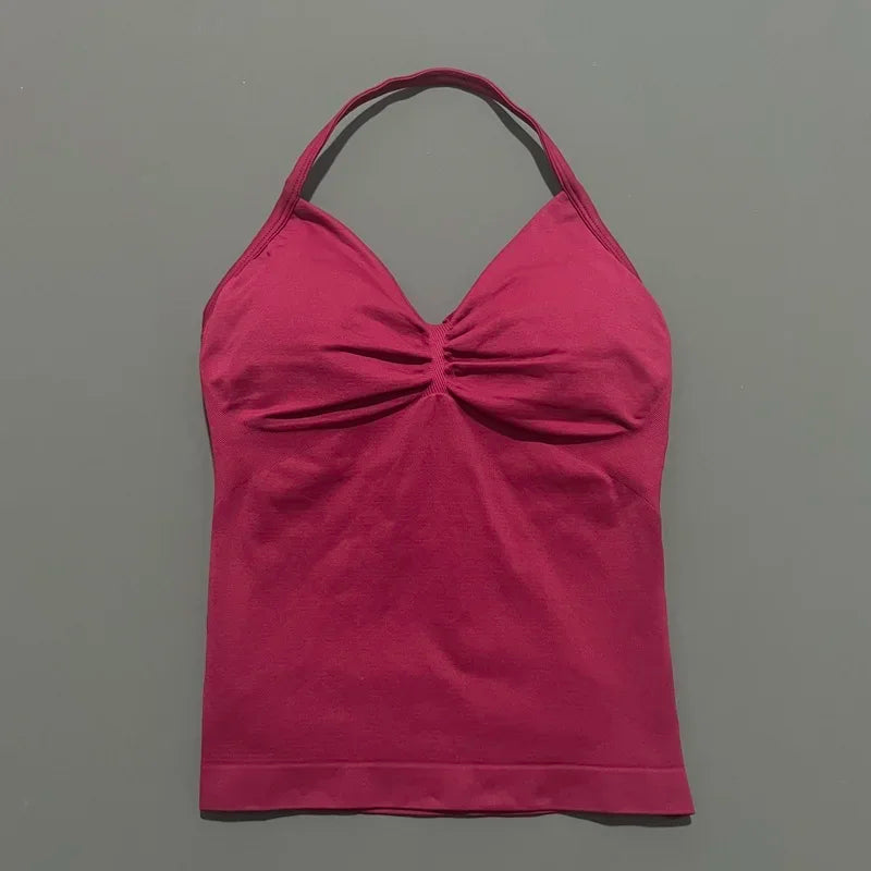 Women's Sporty Backless Halter Tank Top (30 colors available)