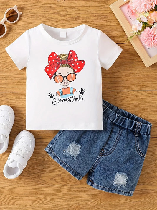 Girls Fashion "Its Summertime" T-Shirt (Shorts not included)