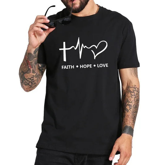 New Trendy Inspirational Tee "Faith-Hope-Love (2 colors available)