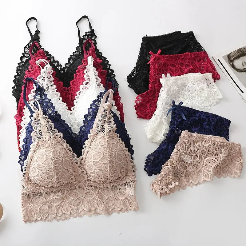 Sexy Lace Wire Free Bra / Panty Set