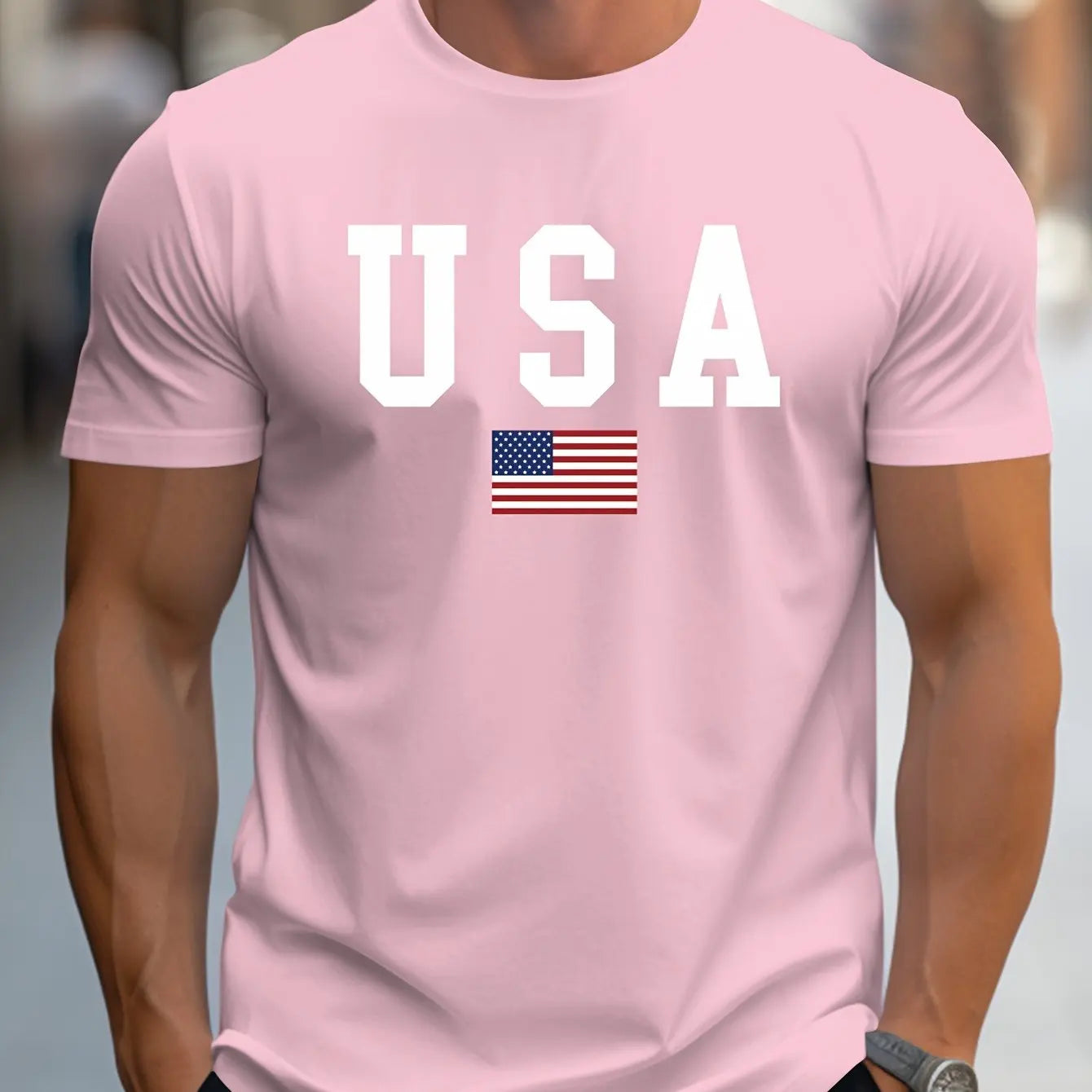 Casual T-shirt - USA & Flag