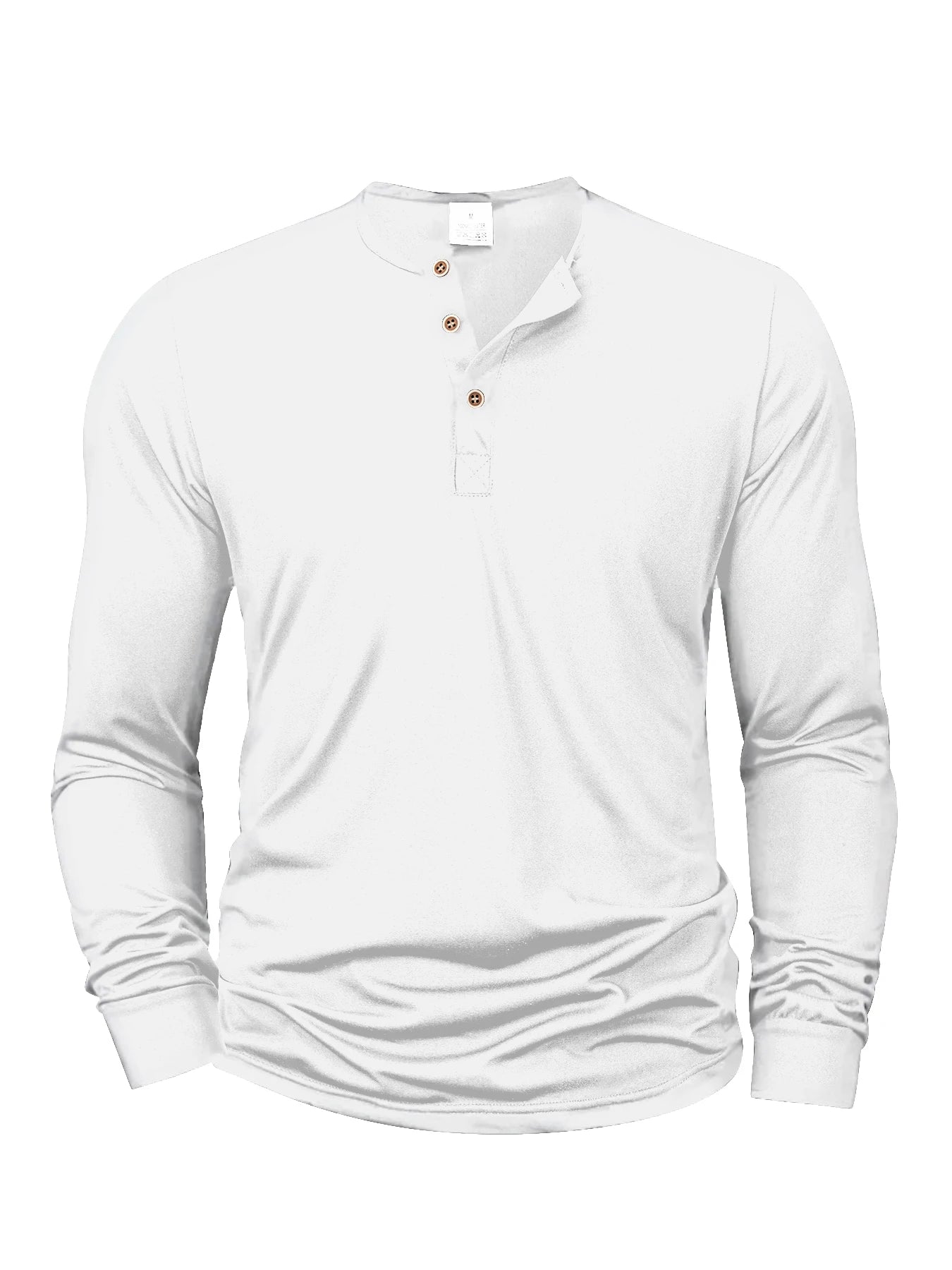 Mens Casual Long Sleeve Button Up V-Neck Shirt Comfortable Fit